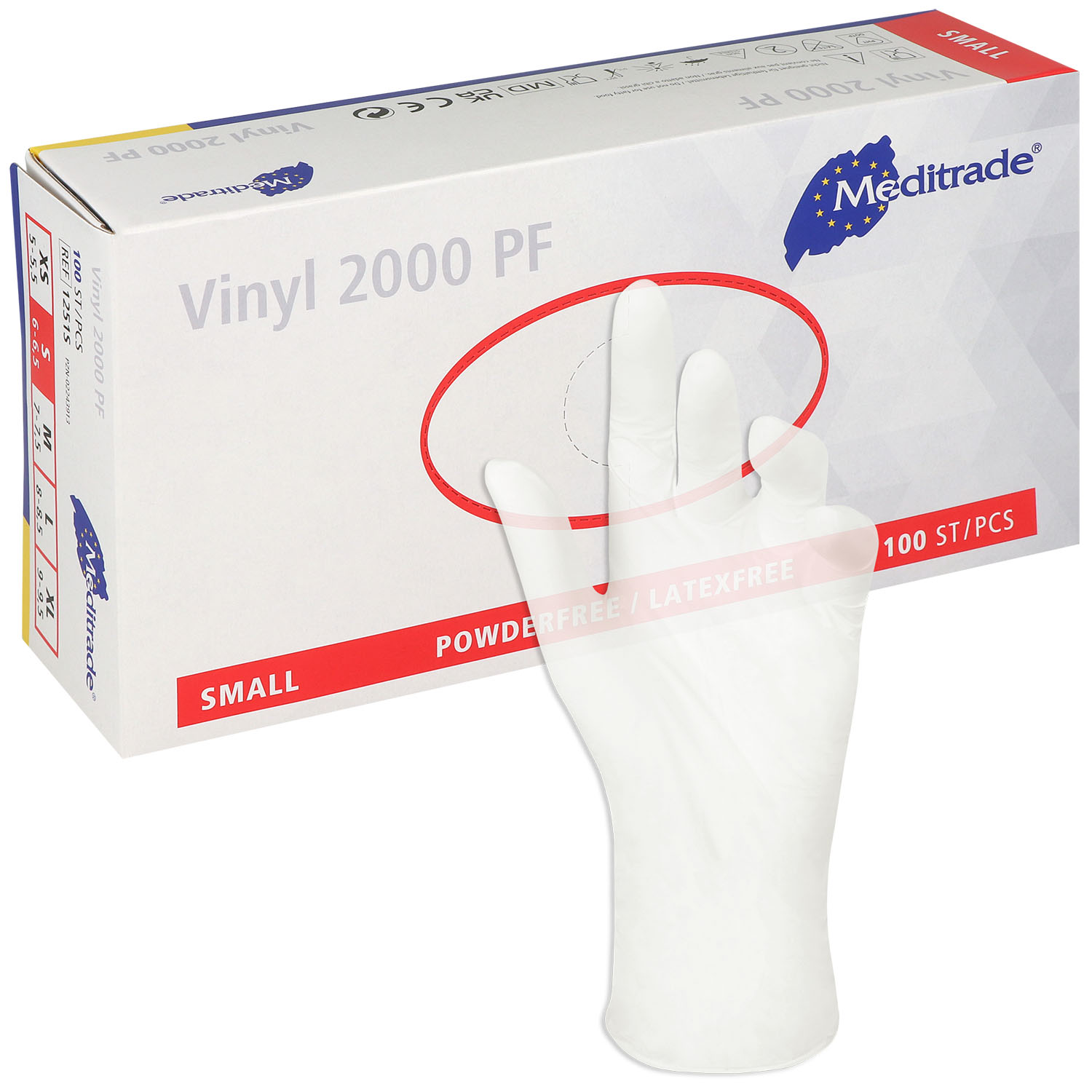 Vinyl 2000 PF Vinylhandschuhe Gr. S - 100 St.