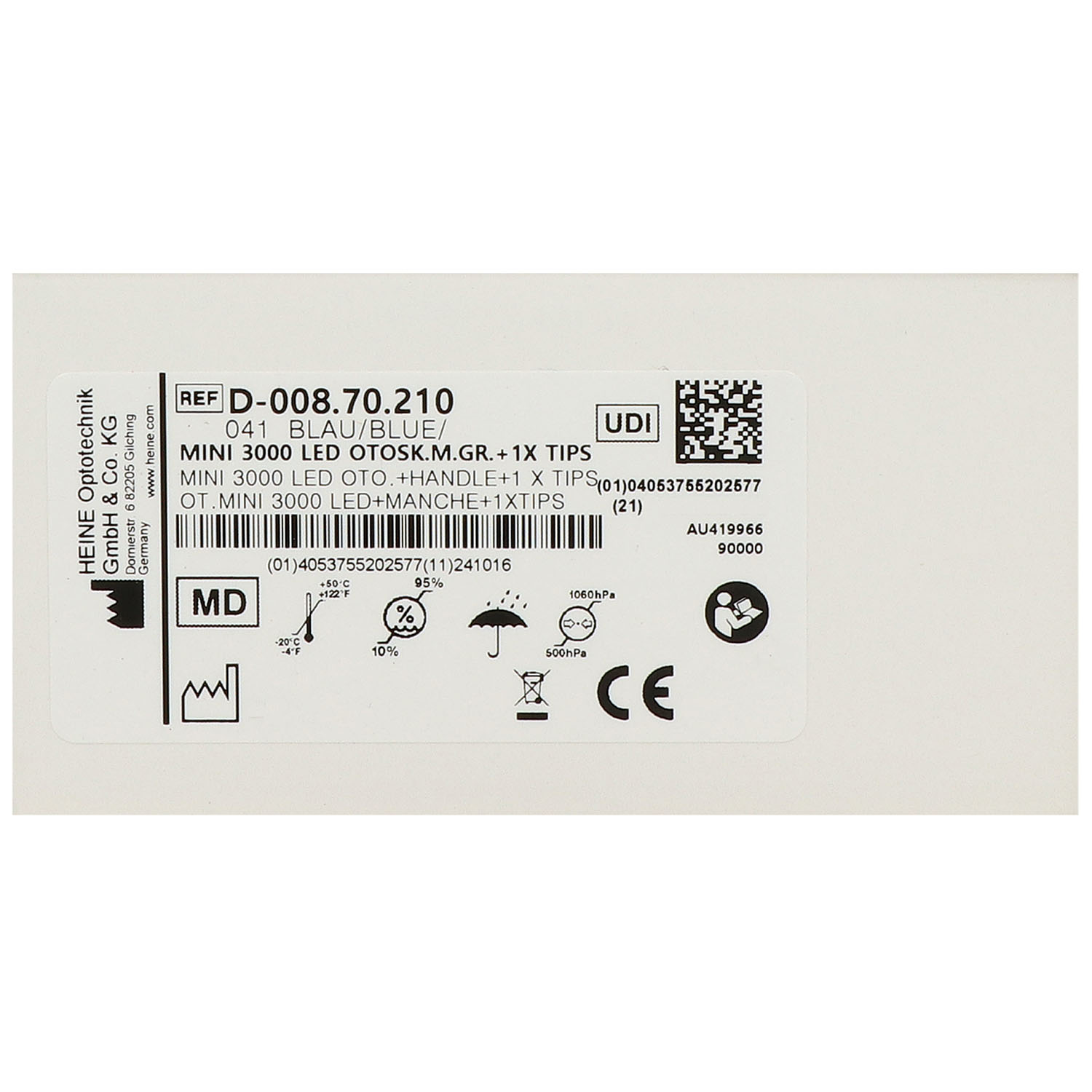 Heine mini 3000 Otoskop LED 2,5 V  mit Batteriegriff