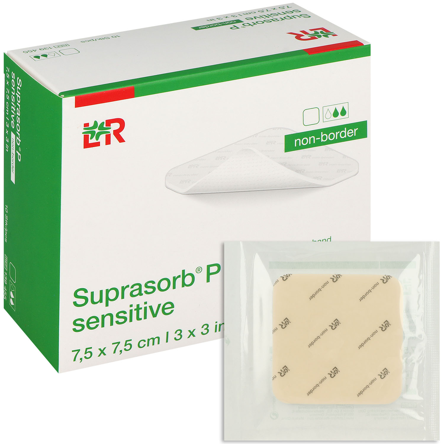 Suprasorb P sensitive non-border - 7.5 x 7.5 cm - 10 St.