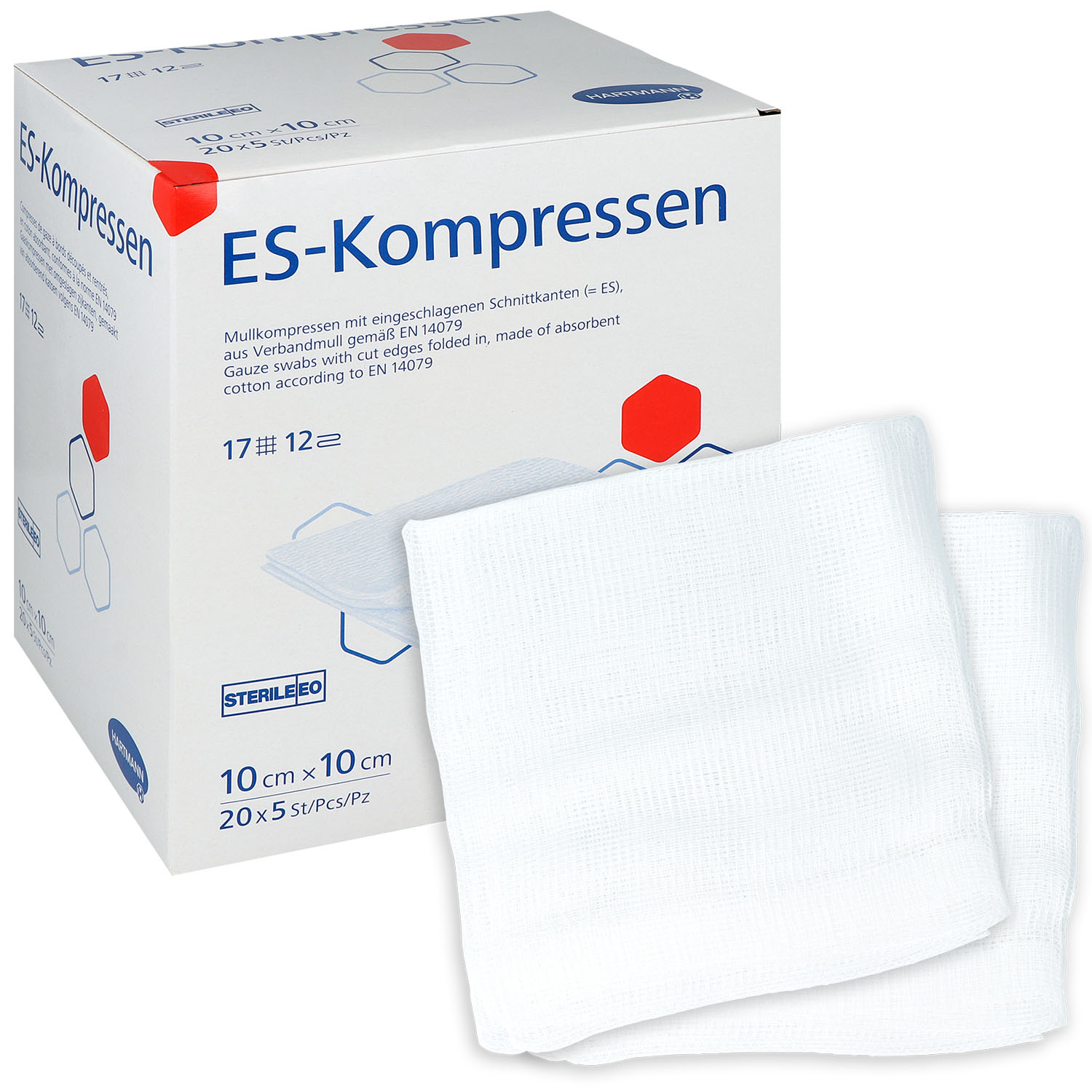 ES Kompressen steril 10 x 10 cm - 20 x 5 St. 12-fach