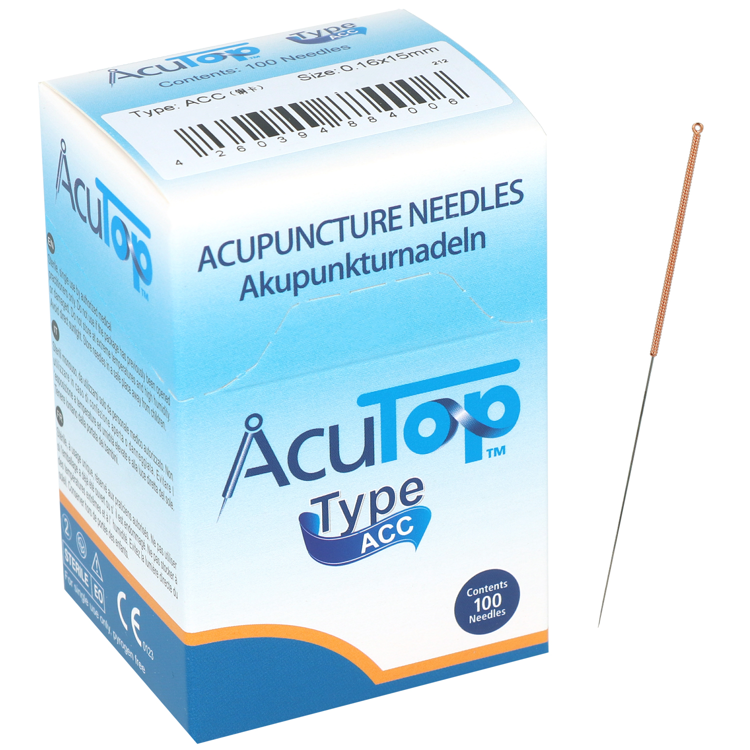 AcuTop Typ ACC 0,16 x 15 mm - 100 Akupunkturnadeln