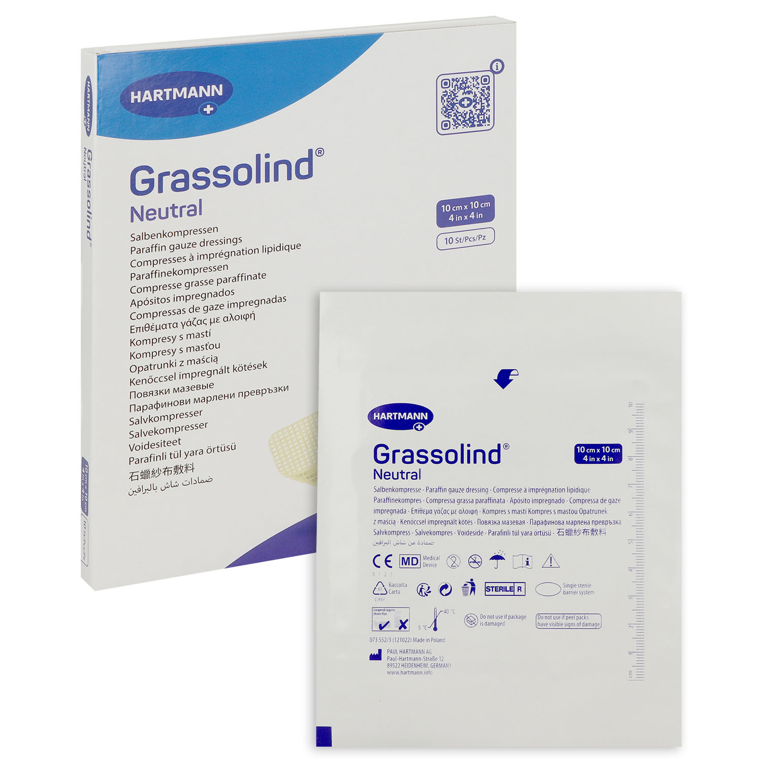 Grassolind wirkstofffreie Salbenkompressen, einzeln steril verpackt