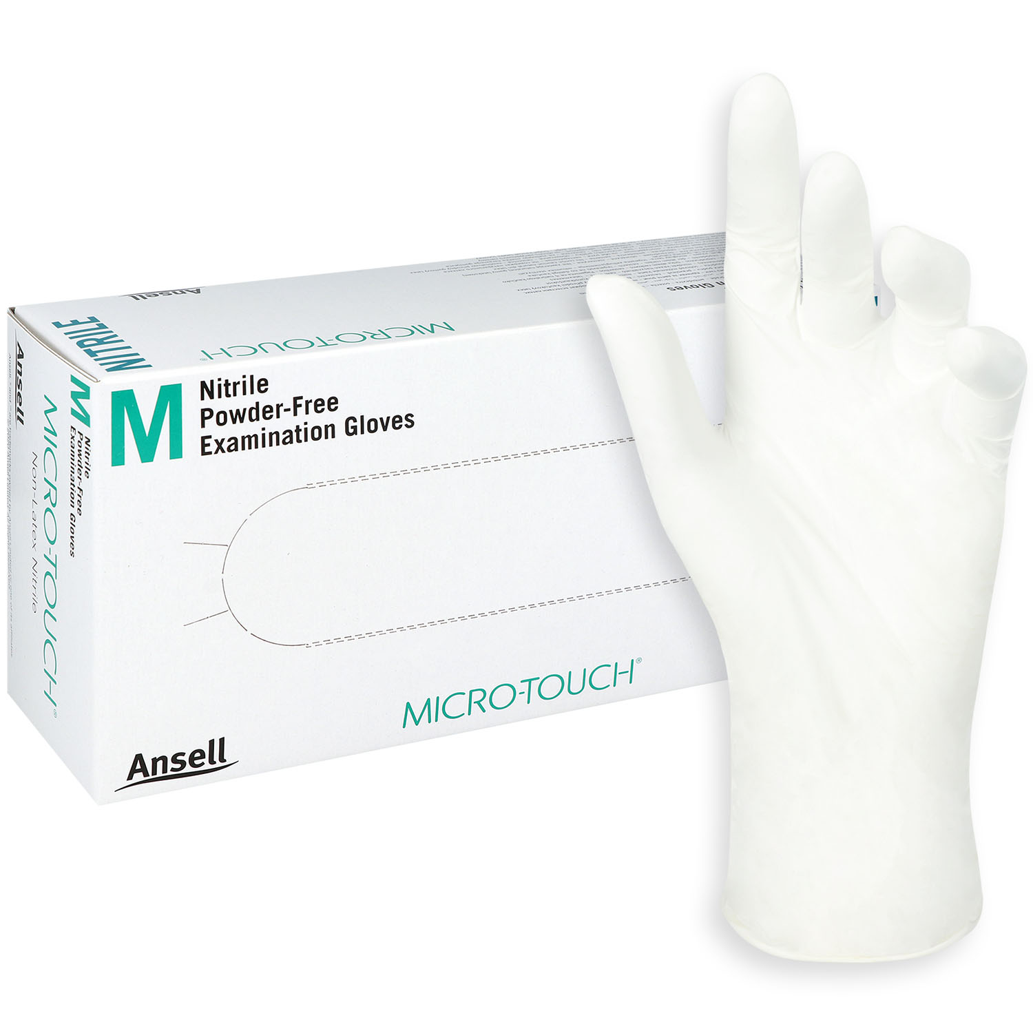 Ansell Micro Touch Nitril Handschuh weiß, Gr. M - 150 Stück