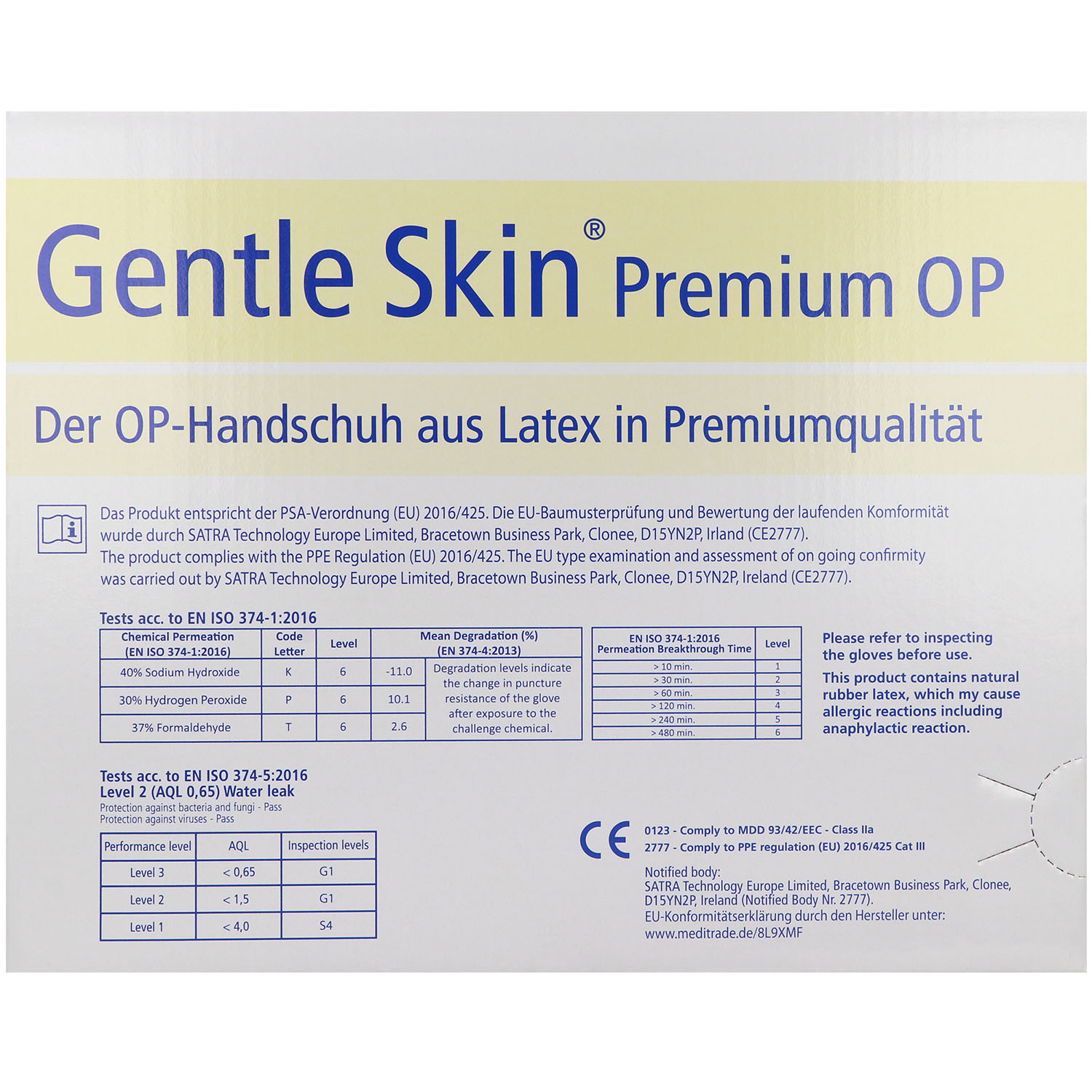 Gentle Skin Premium OP-Handschuhe Latex puderfrei steril,