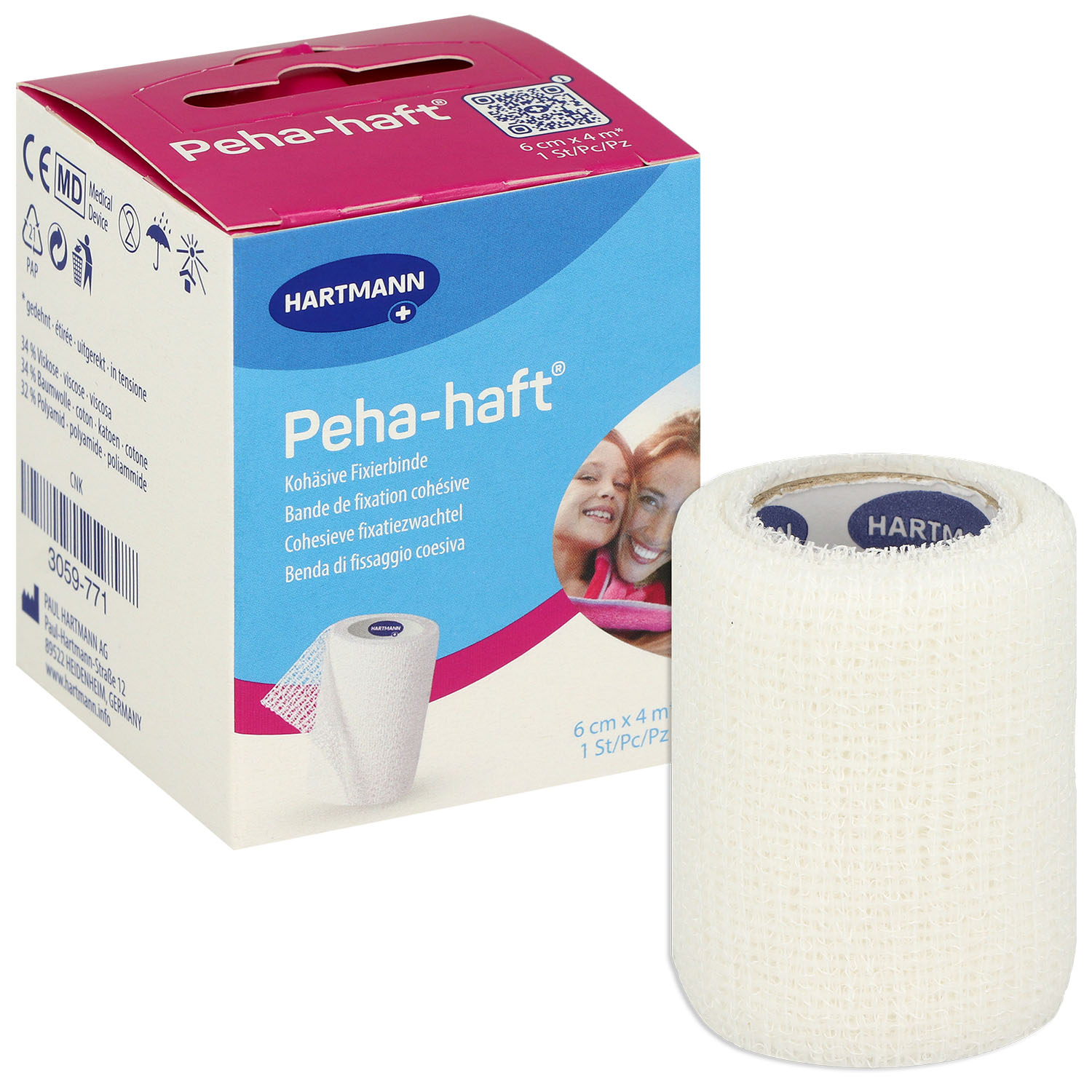 Peha-Haft Fixierbinde weiß latexfrei