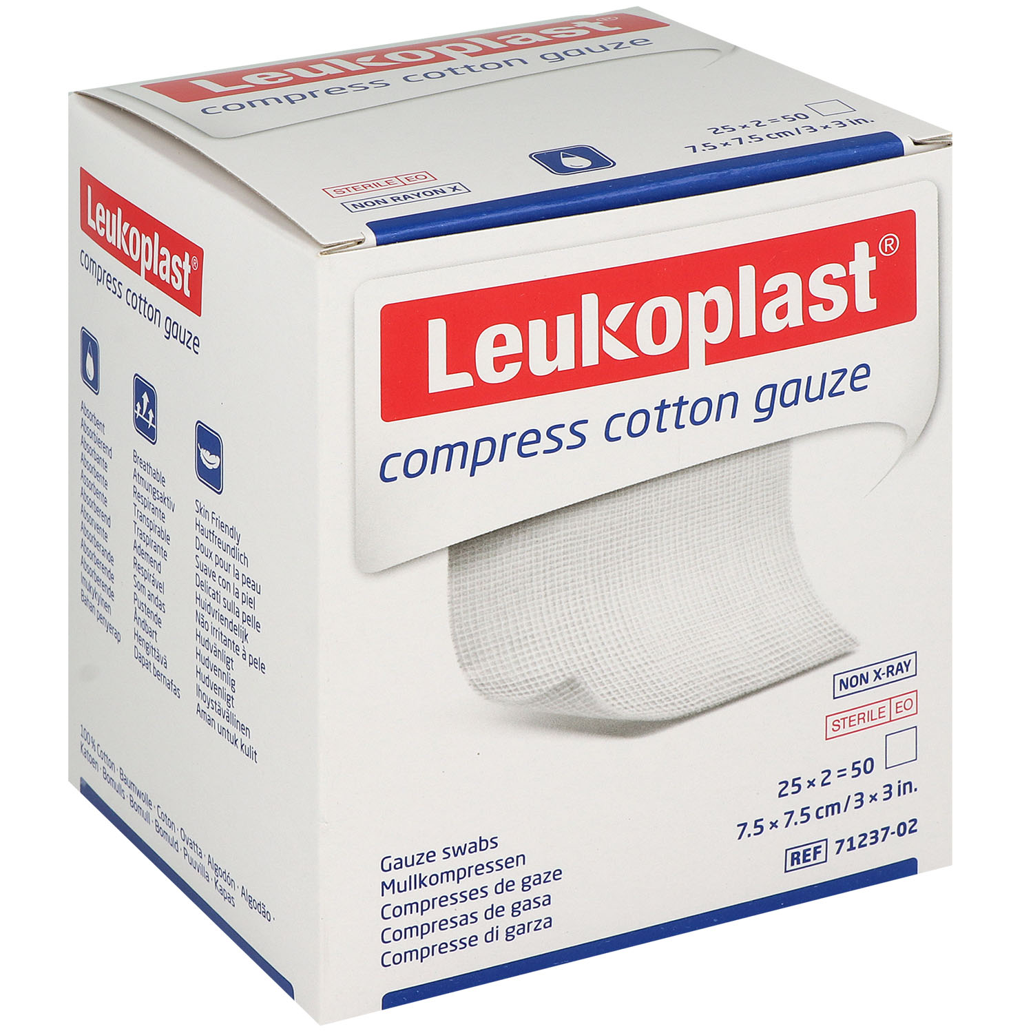 Leukoplast compress Cotton Gauze steril