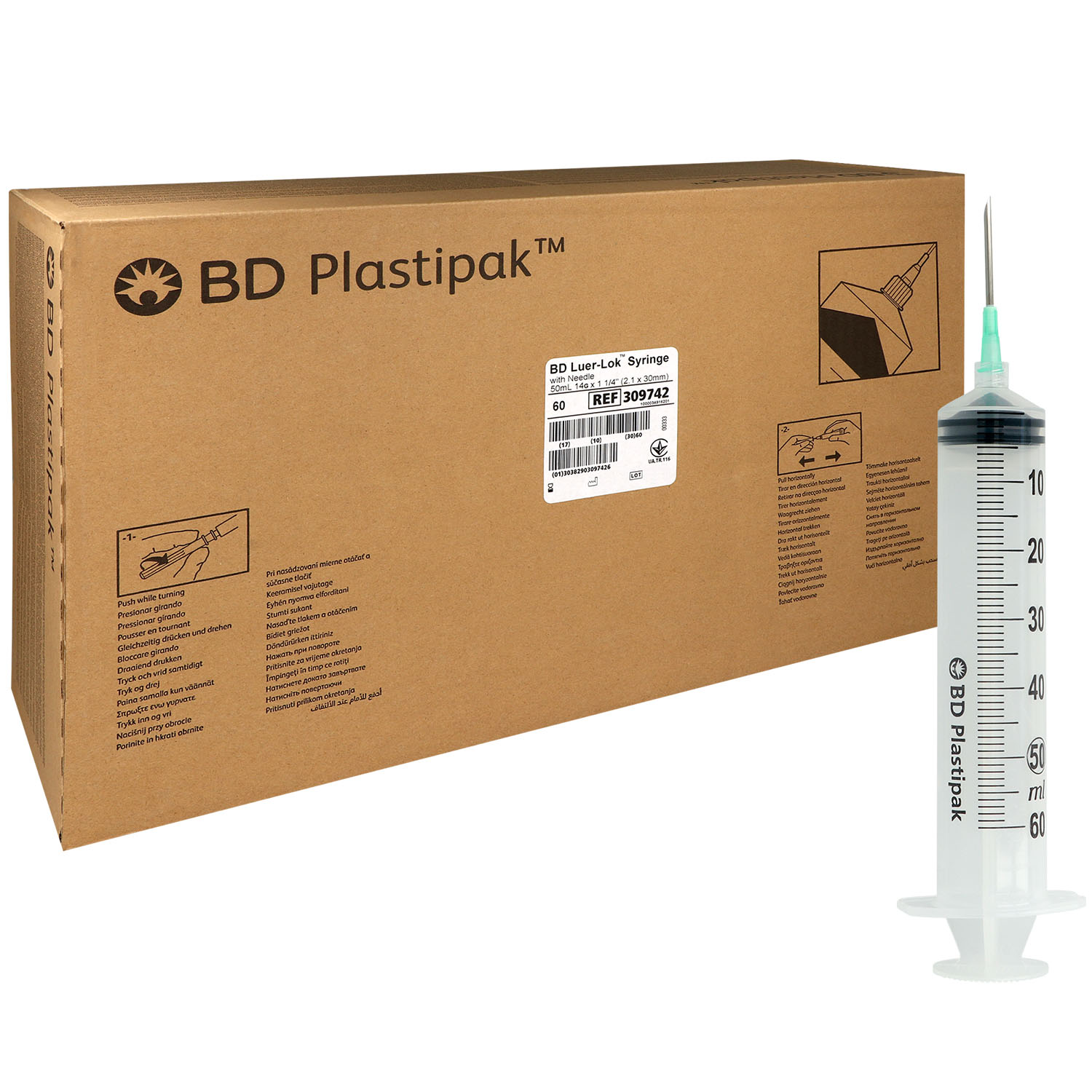 BD Plastipak Einmal-Spritzen 50 ml Luer-Lock mit Aufziehkanüle