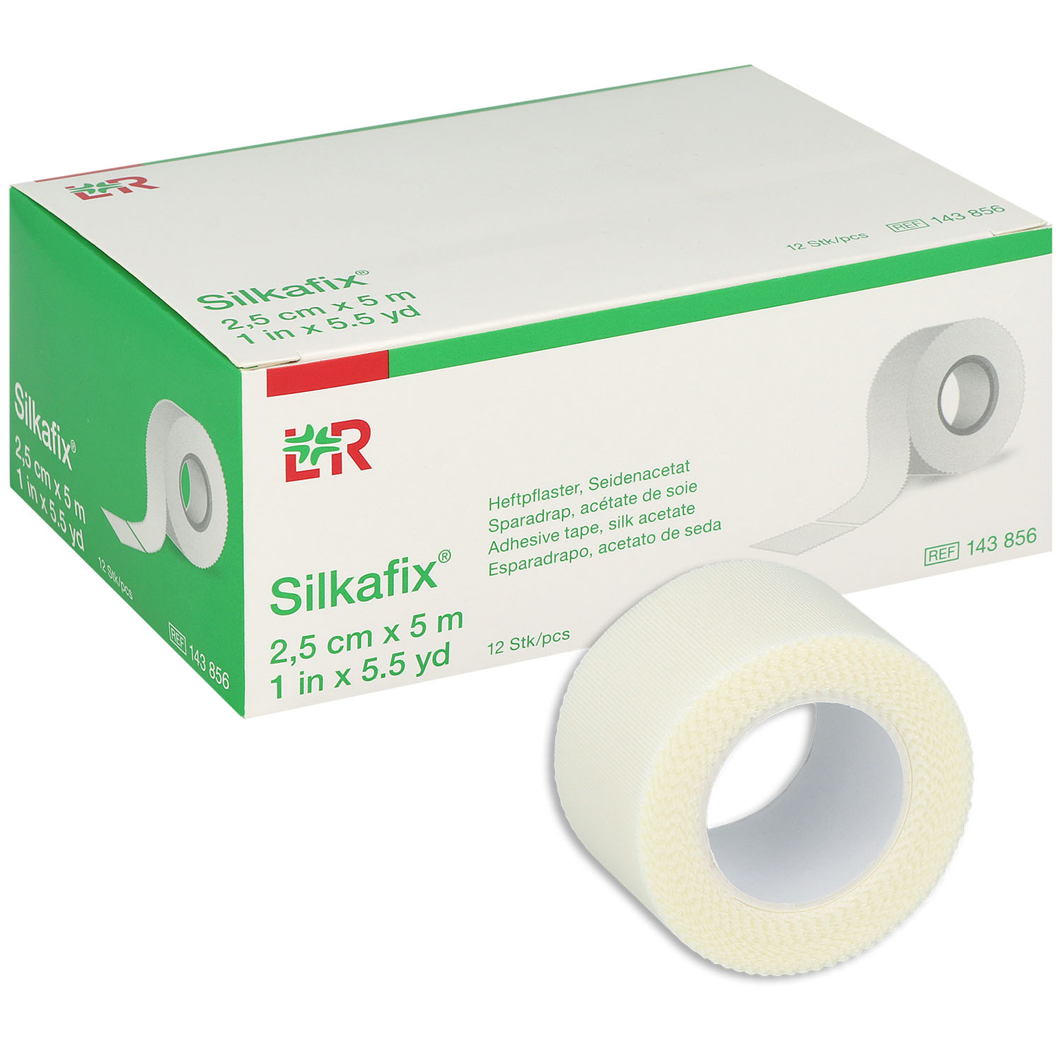 Silkafix Heftpflaster mit Pappkern - 2,5 cm x 5 m