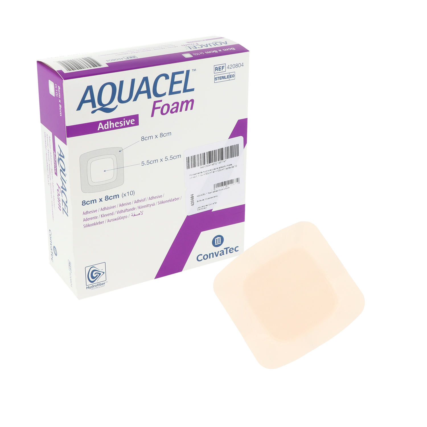 Aquacel Foam adhäsiv 8 x 8 cm (10 St.) Schaumverband