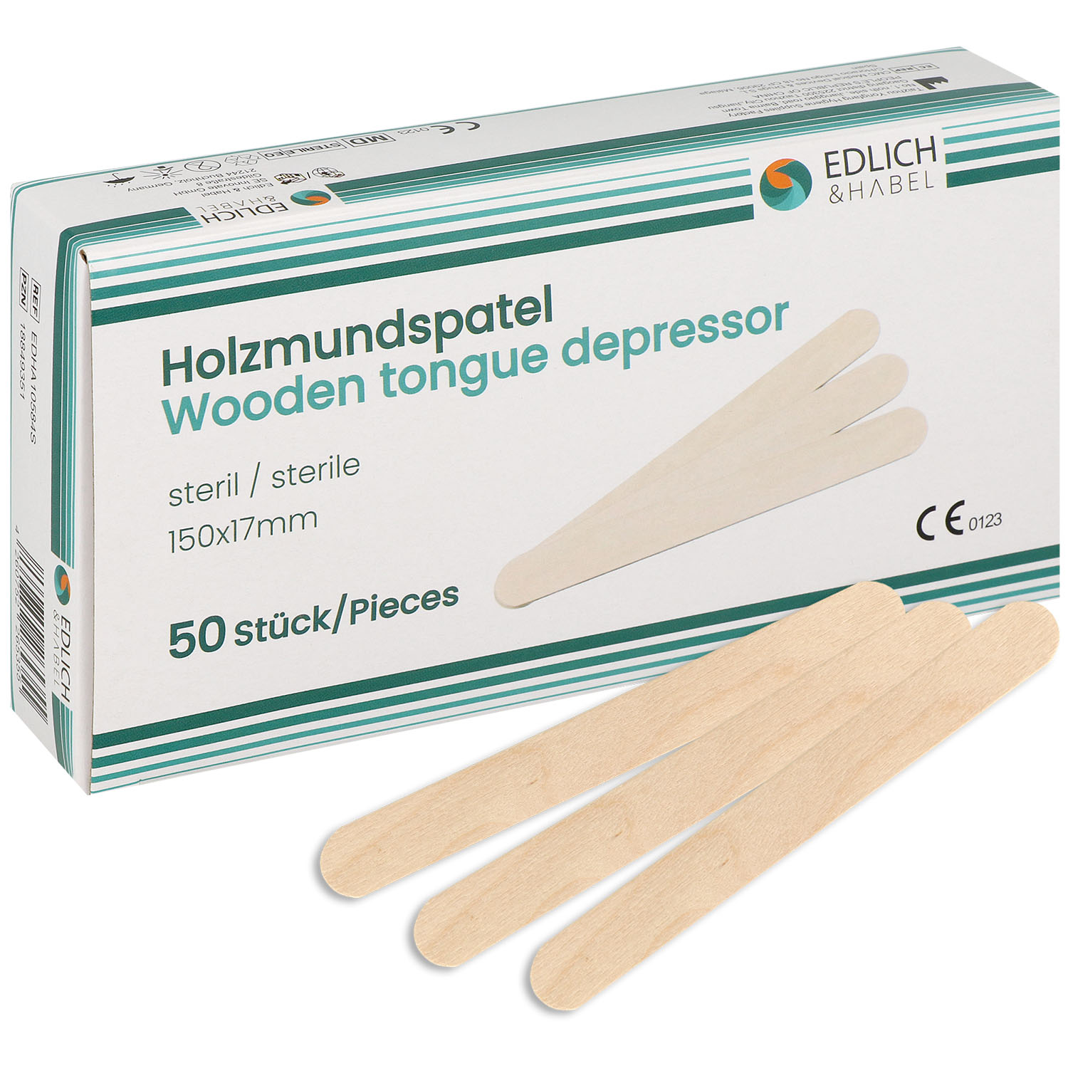 Holzmundspatel 15 cm steril - 50 St.