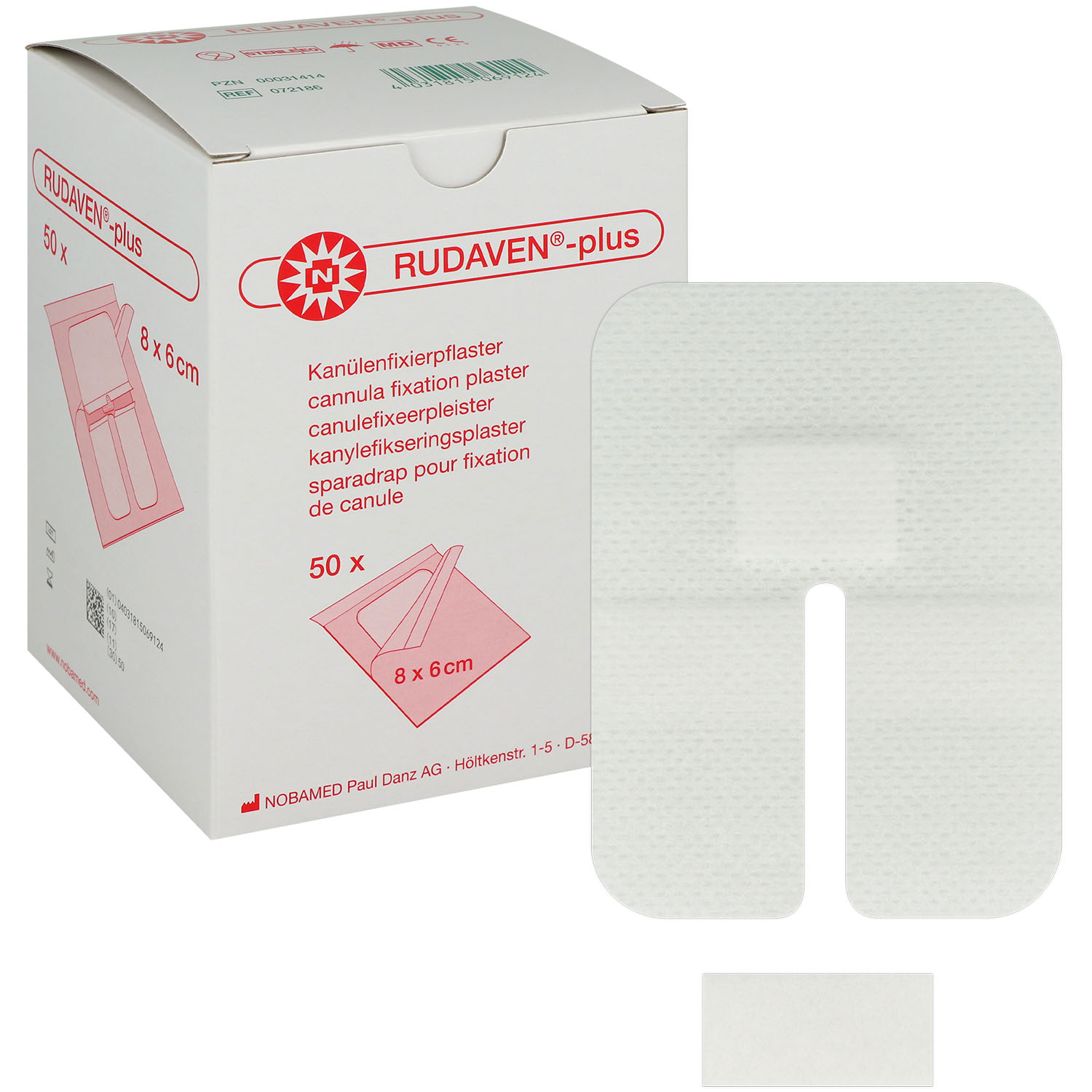 Rudaven-plus Kanülenfixierpflaster 8 x 6 cm - 50 St.