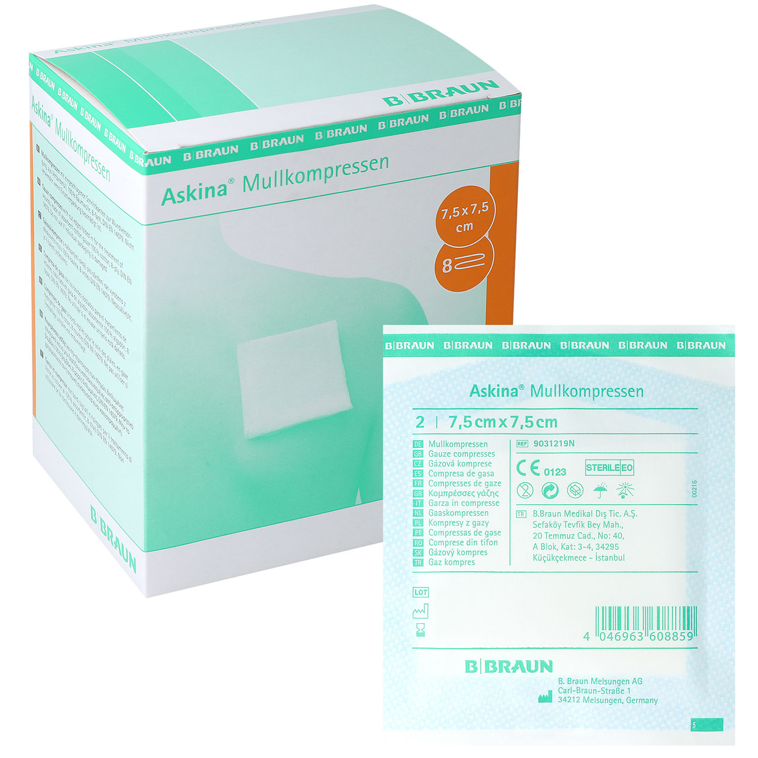 Askina Mullkompressen 7.5 x 7.5 cm - steril - 25 x 2 Stück