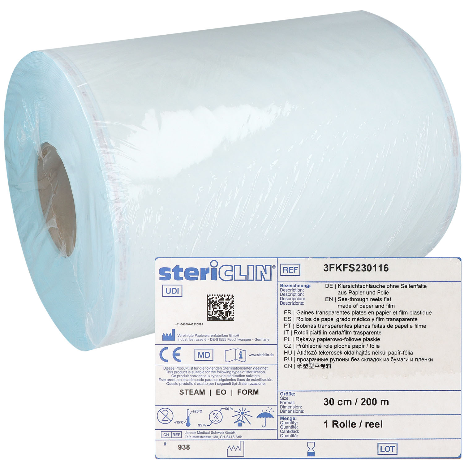 Sterilisationsfolie Rollenware ohne Falte