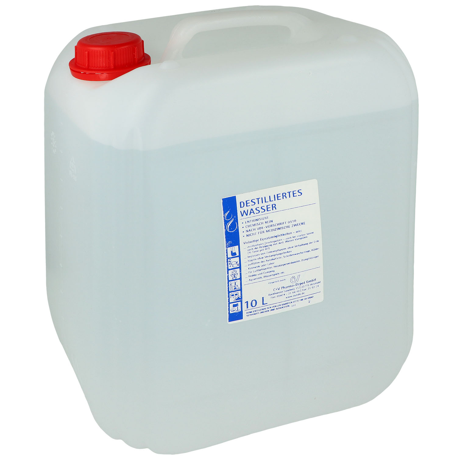 Aqua dest, destilliertes Wasser 10 l - 1 St.