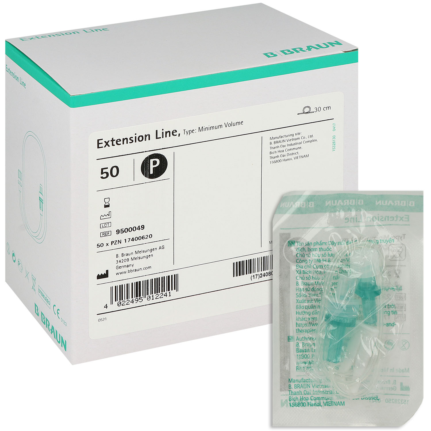 Verlängerungsleitung LL mit Schiebeklemme ID/AD 0.9 x 1.9 mm - 30 cm - 50 St.