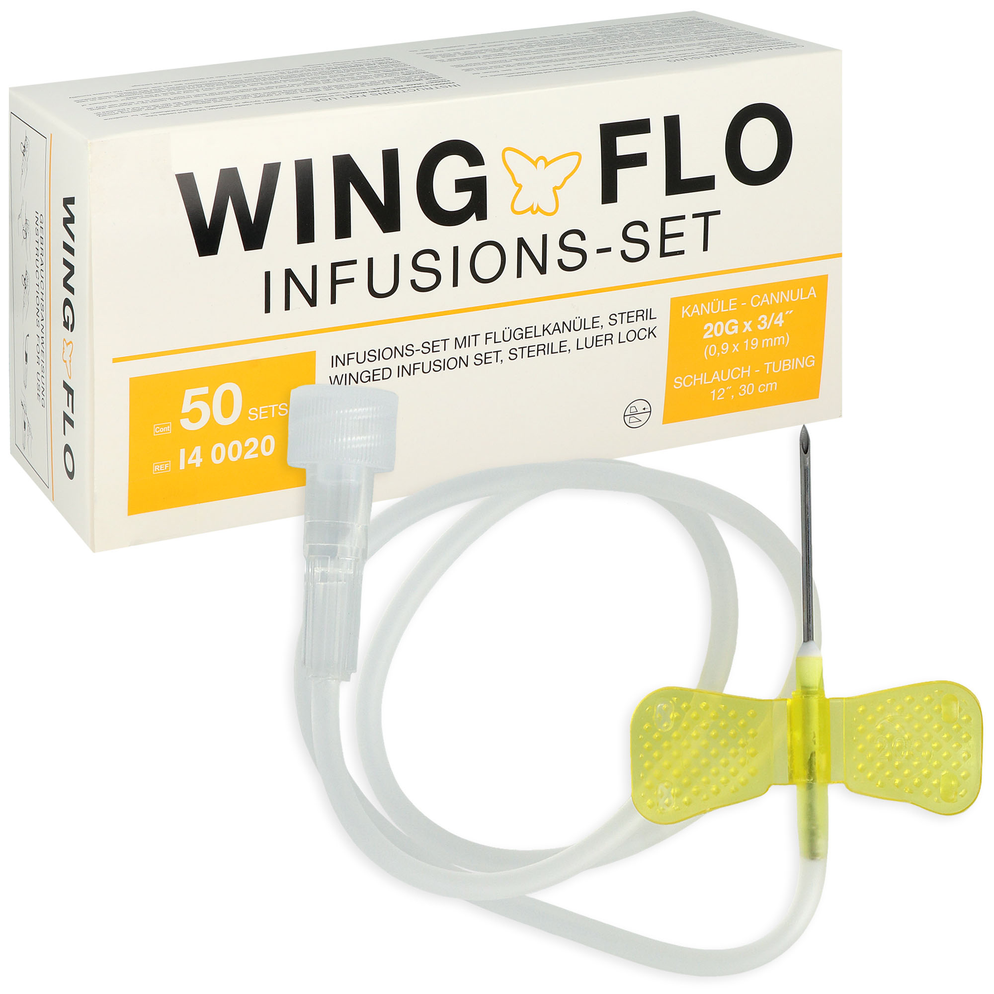 Wing-Flo Venenpunktionskanüle G 20 x 19 mm - 50 St.