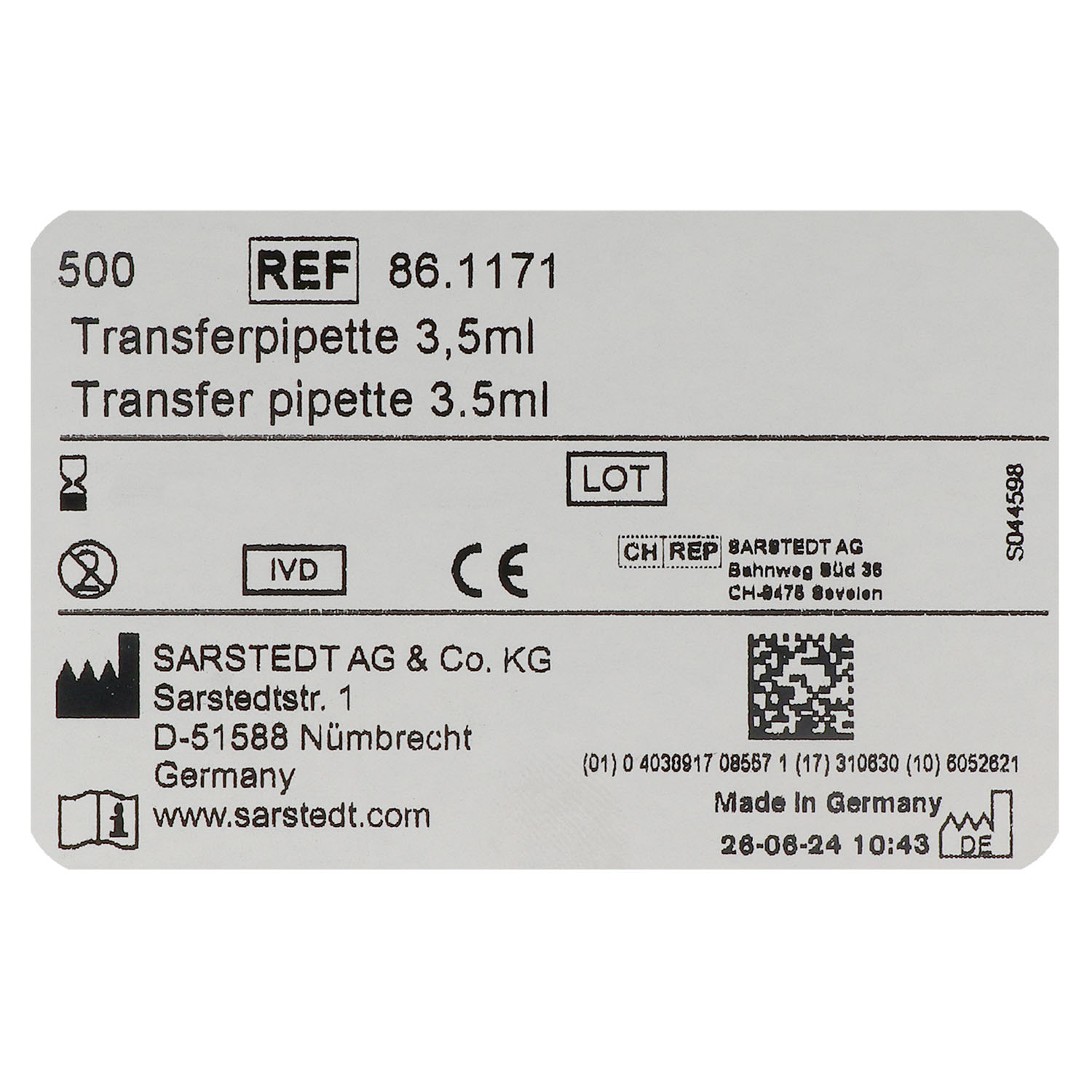 Transferpipette 3,5 ml, LD-PE transparent