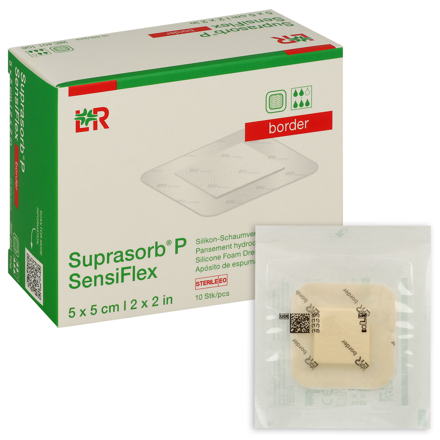 Suprasorb P SensiFlex, flexibler Silikonschaumverband, steril