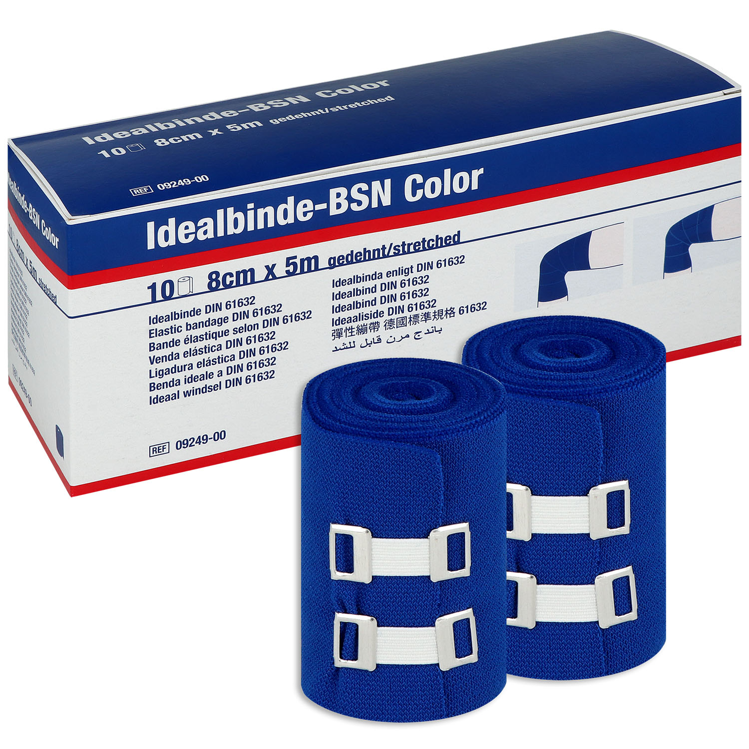 Idealbinde bmp blau - blau - 8 cm x 5 m - 10 St.