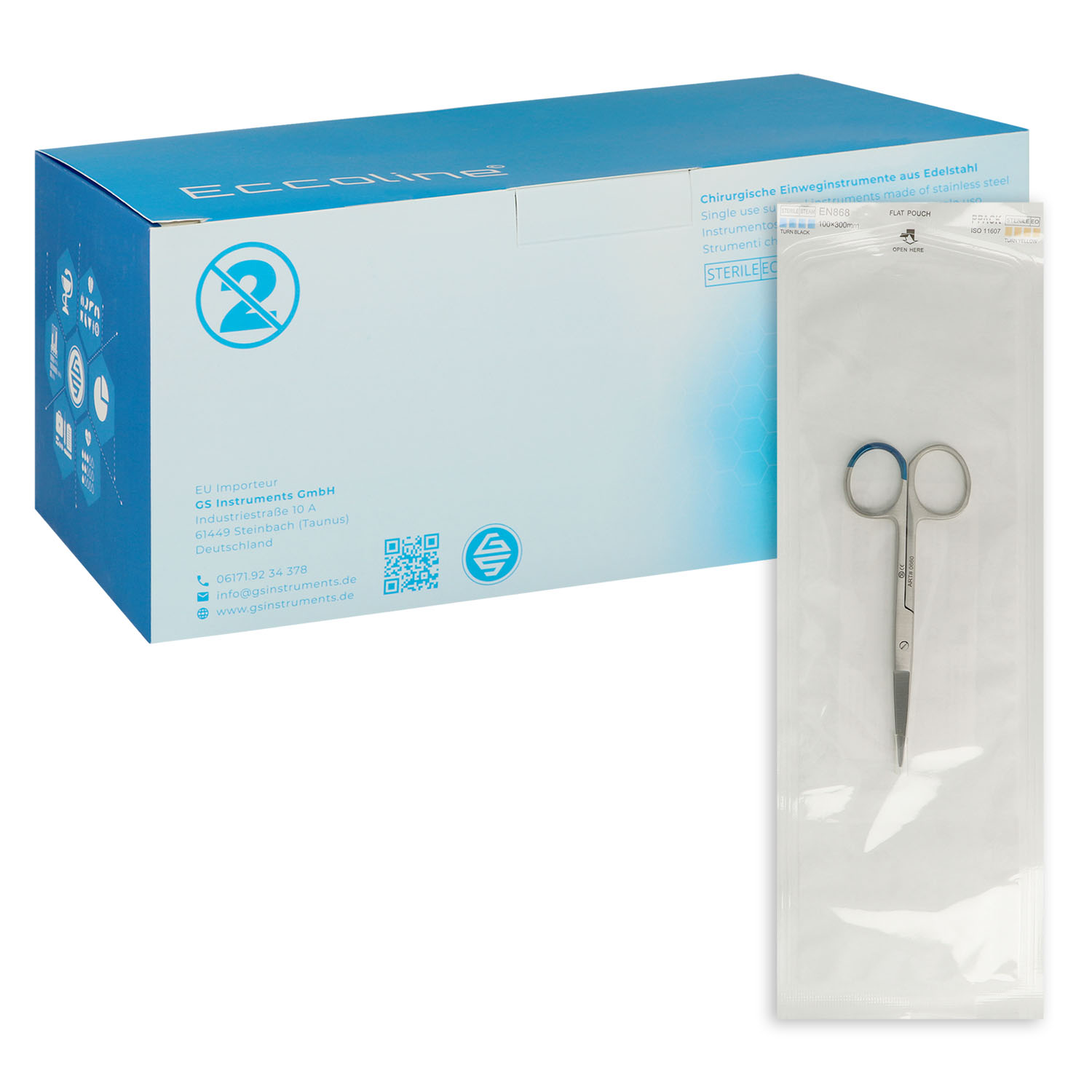 Einmal Iris Scheren, 4 1/2", steril