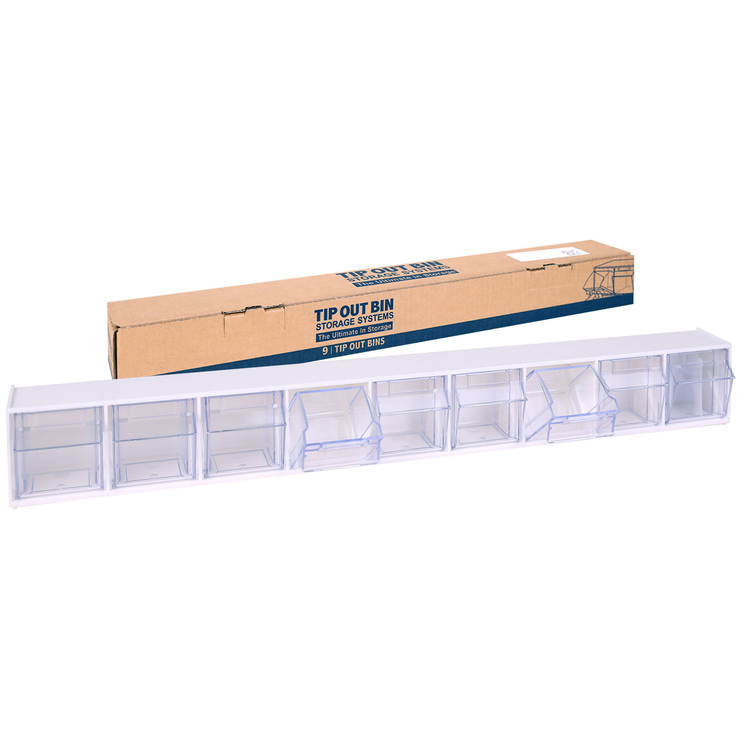 Spritzen- und Kanülenbehälter 9 Fächer in weiß - 600 x 64.5 x 76.5 mm