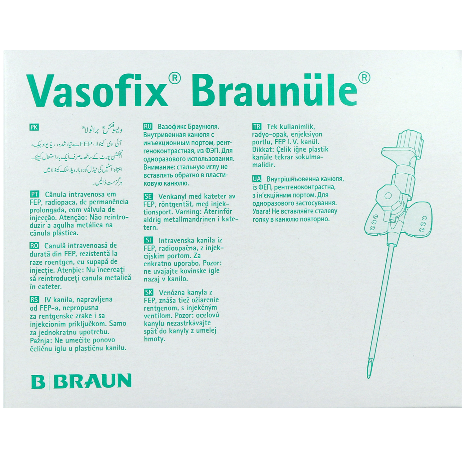 Vasofix Braunüle, Venenverweilkanülen mit Zuspritzport und FEP-Katheter