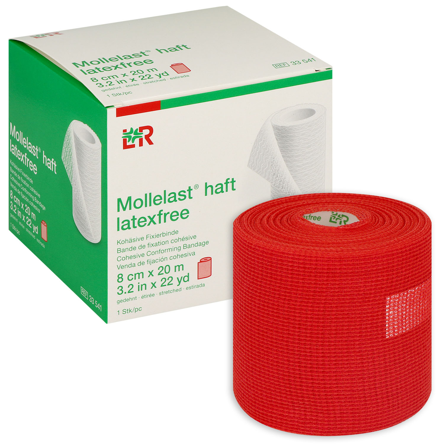 Mollelast haft color latexfrei, kohäsive Fixierbinde, einzeln in Faltschachtel