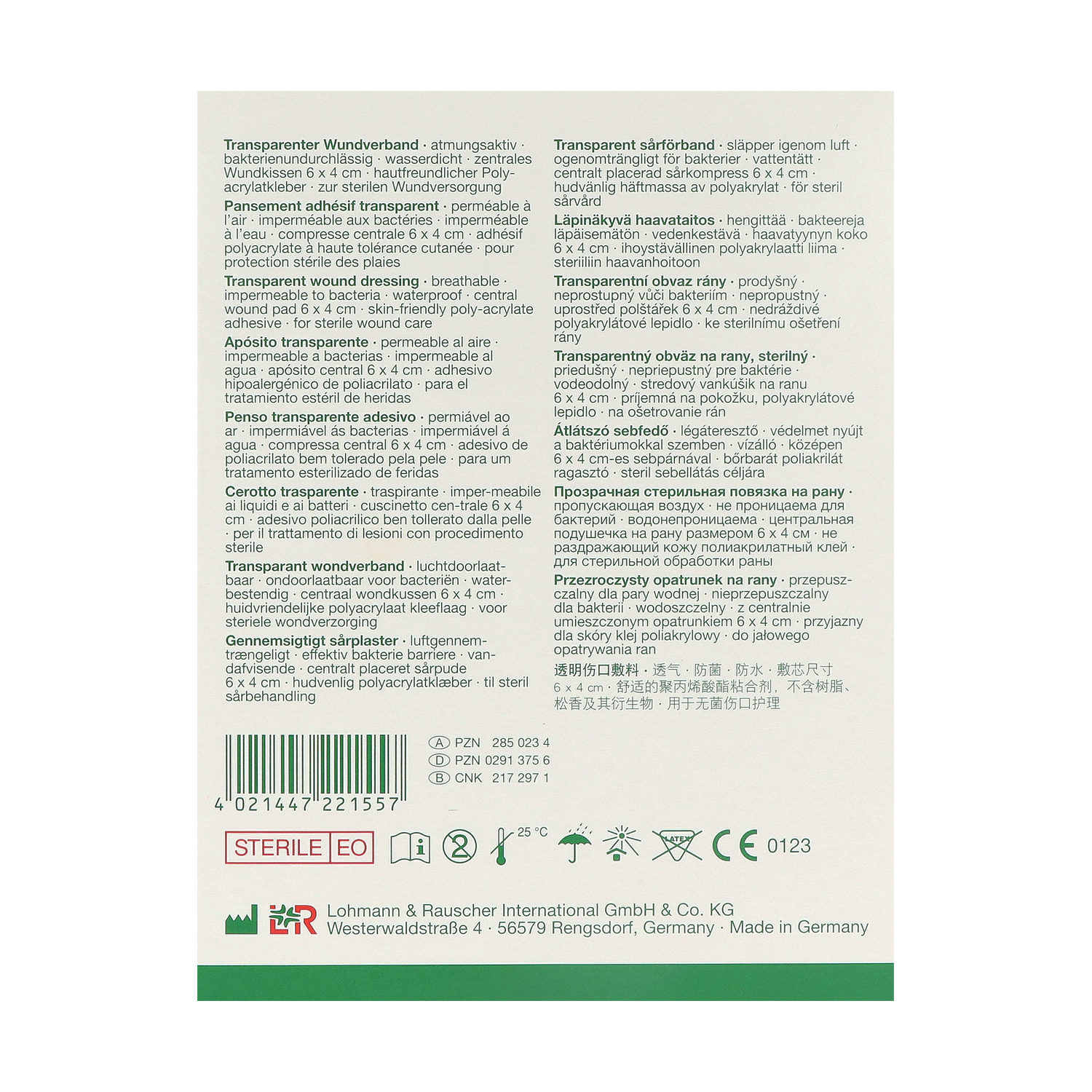 Curapor Wundverband, steril, transparent