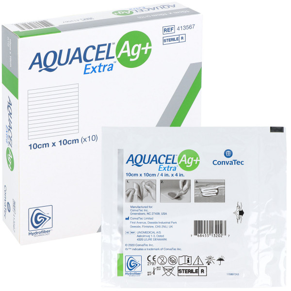 ConvaTec Aquacel Ag+ Extra, silberhaltige Kompressen
