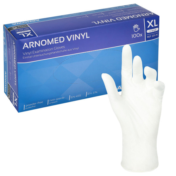 Arnomed Vinyl-Untersuchungshandschuhe, puderfrei, unsteril