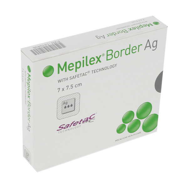Mepilex Border Ag Schaumverband mit Silber, steril