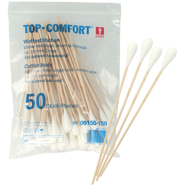 Top-Comfort Holzstab-Wattestäbchen