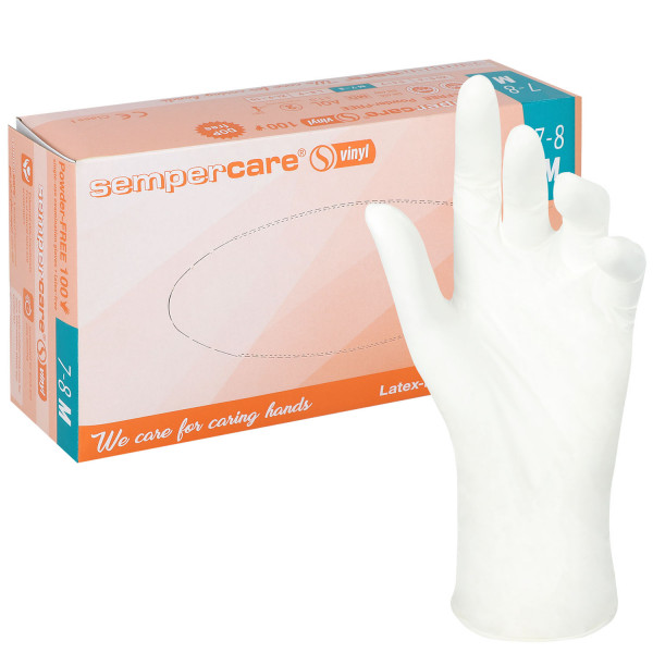 Sempercare Vinyl-Untersuchungshandschuhe, unsteril, puderfrei, transparent
