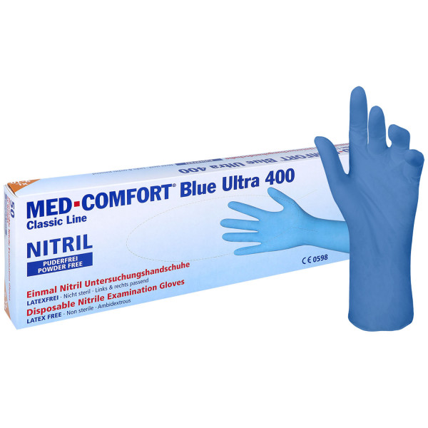 Med-Comfort blue Ultra 400 Nitril Untersuchungshandschuh