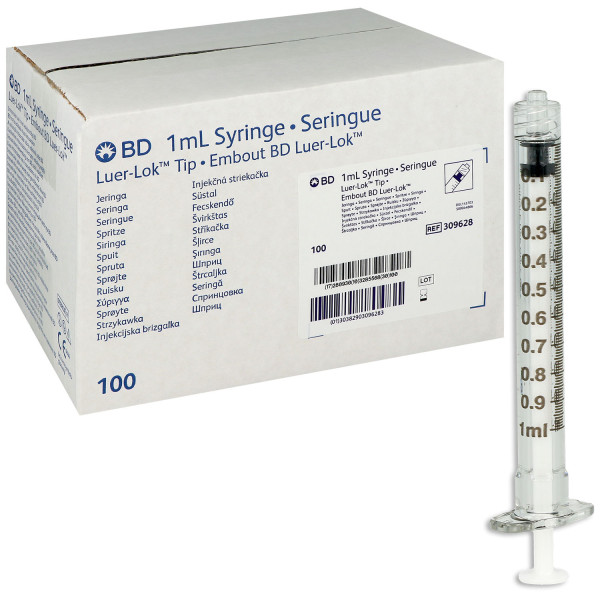 BD Syringe Plastipak Einmal-Spritze Luer-Lok-Ansatz, 3-teilig
