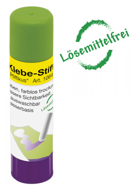 Klebestift "Pfiffikus", Inhalt 21 g, lösemittelfrei, mit auflösender Kleberfarbe