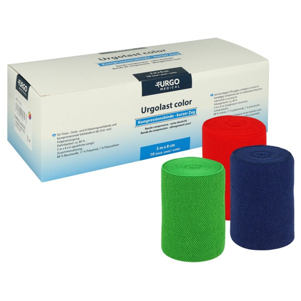 Urgolast color mix Kurzzugbinden in 3 Farben