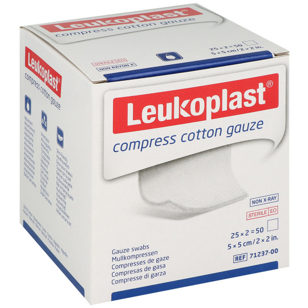 Leukoplast compress Cotton Gauze steril