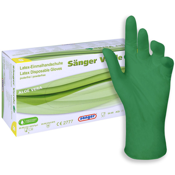 Latex Untersuchungshandschuh Verde Aloe Vera