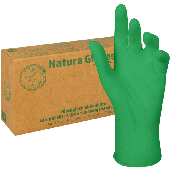 Nature Glove Einmalhandschuhe aus Nitril, biologisch abbaubar