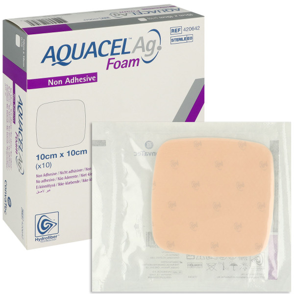 Aquacel Ag Foam nicht-adhäsiv, antimikrobieller Schaumverband mit Silber