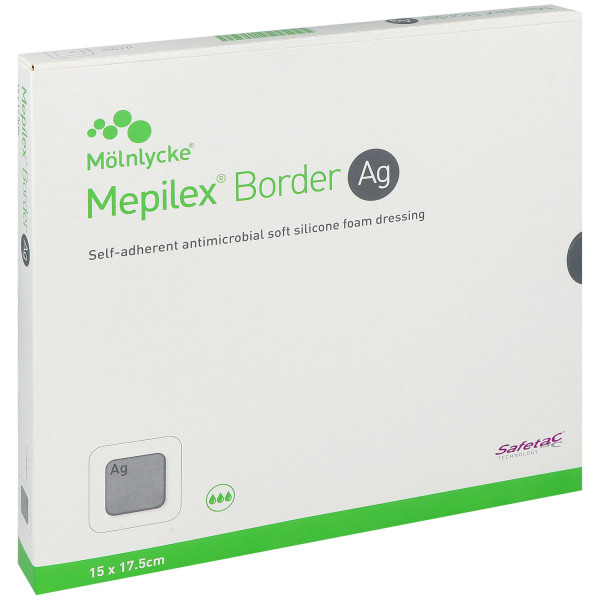 Mepilex Border Ag Schaumverband mit Silber, steril