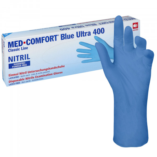 Med-Comfort blue Ultra 400 Nitril Untersuchungshandschuh