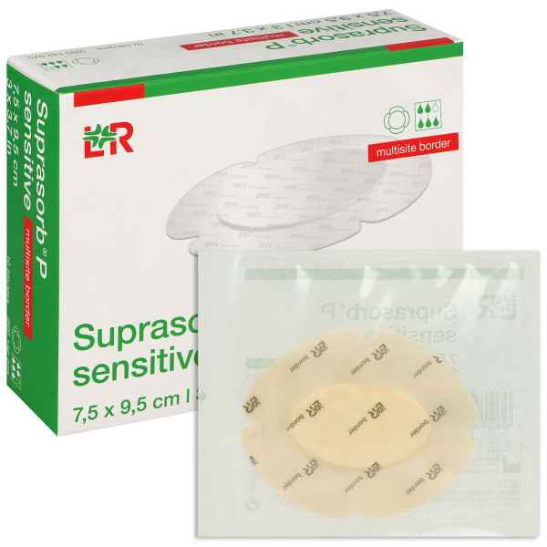 Suprasorb P sensitive multisite border, mit superabsorbierendem Saugkern, steril
