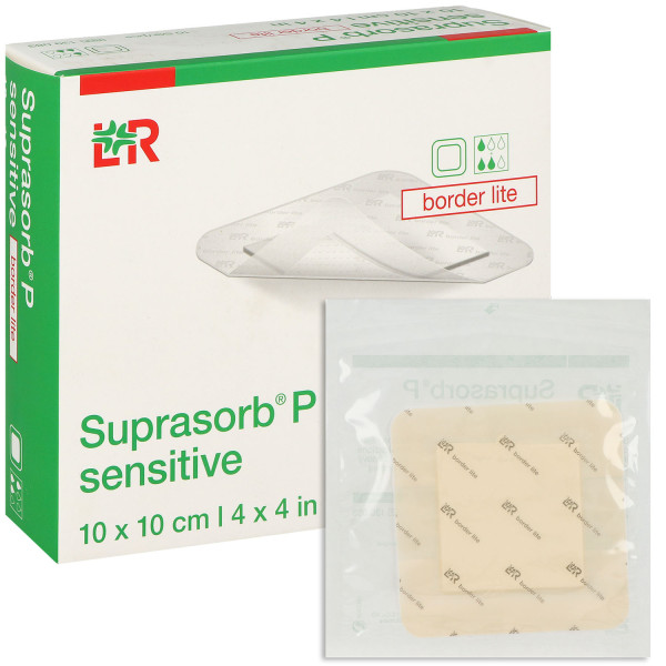 Suprasorb P sensitive border lite, ohne superabsorbierenden Saugkern, steril
