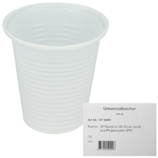 Universalbecher weiß 150 ml