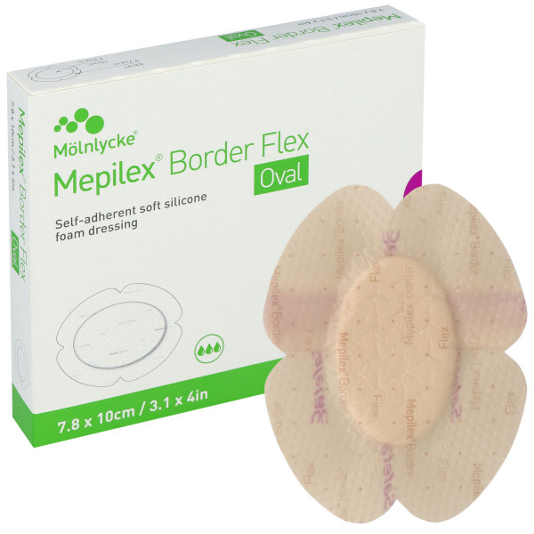 Mepilex Border Flex Oval haftend Schaumverband