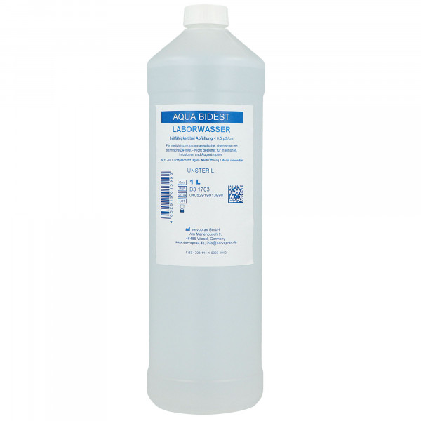 Aqua Bidest, Bidestilliertes Wasser