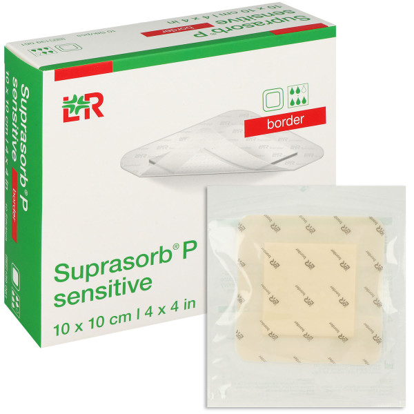 Suprasorb P sensitive border, mit superabsorbierendem Saugkern, steril