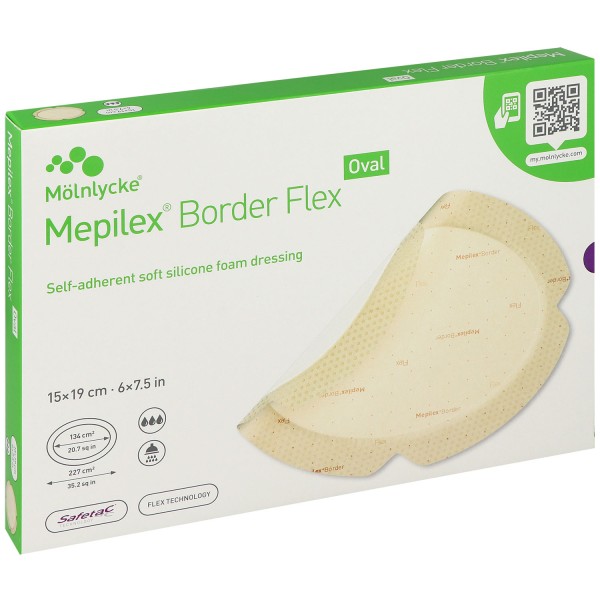 Mepilex Border Flex Oval haftend Schaumverband